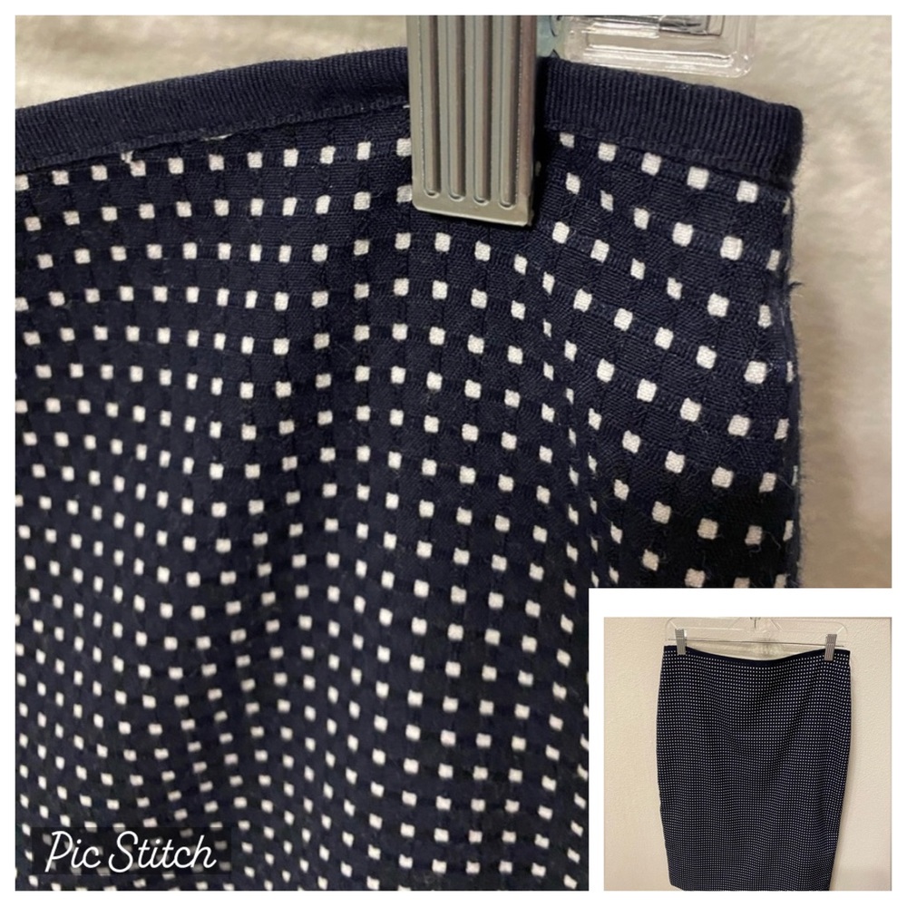 EUC Ann Taylor fully lined black/white pencil skirt, size 8